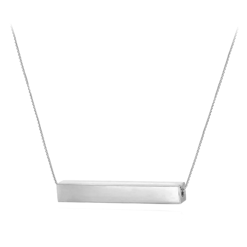 Eva Victoria Personalised 3D Bar Silver Necklace in Ireland